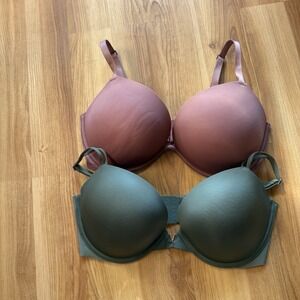 Victoria's Secret Mauve and Olive Bras